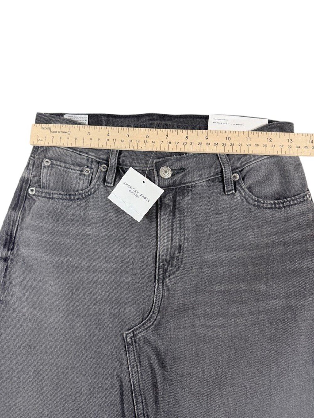 Women's American Eagle Black Maxi Denim Skirt Size 0 25W NWT - Picture 8 of 12